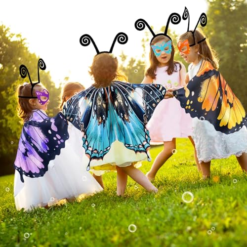Butterfly Wings Costume Set for Girls – Fairy Dress-Up with Mask & Headband