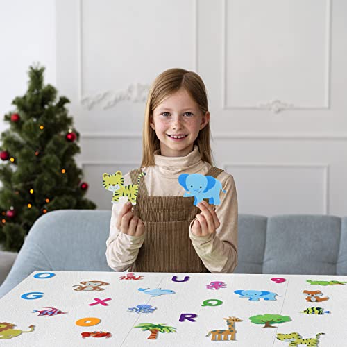 BXI 17 Pcs Zoo Animals Felt Story Board Set for Toddlers, Preschool & Kindergarten - Precut Jungle Animals for Early Learning