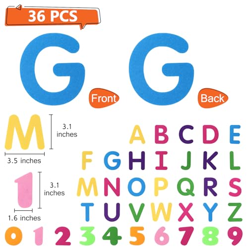 BXI 36-Piece Felt Letters and Numbers Set for Toddlers - Precut Educational Toy for Preschool Learning