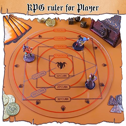 Byhoo 4-in-1 D&D AOE Damage Templates – Transparent Acrylic Spell Area Markers for 5e