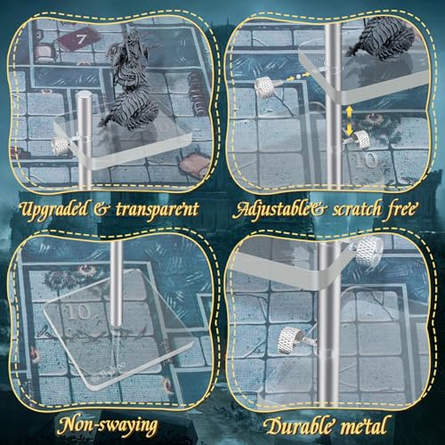 Byhoo DND Flying Miniatures Combat Risers – Adjustable Acrylic Flight Stands for Epic Battles