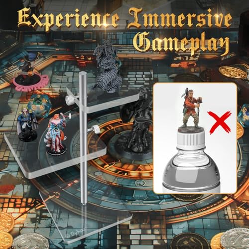 Byhoo DND Flying Miniatures Combat Risers – Adjustable Acrylic Flight Stands for Epic Battles