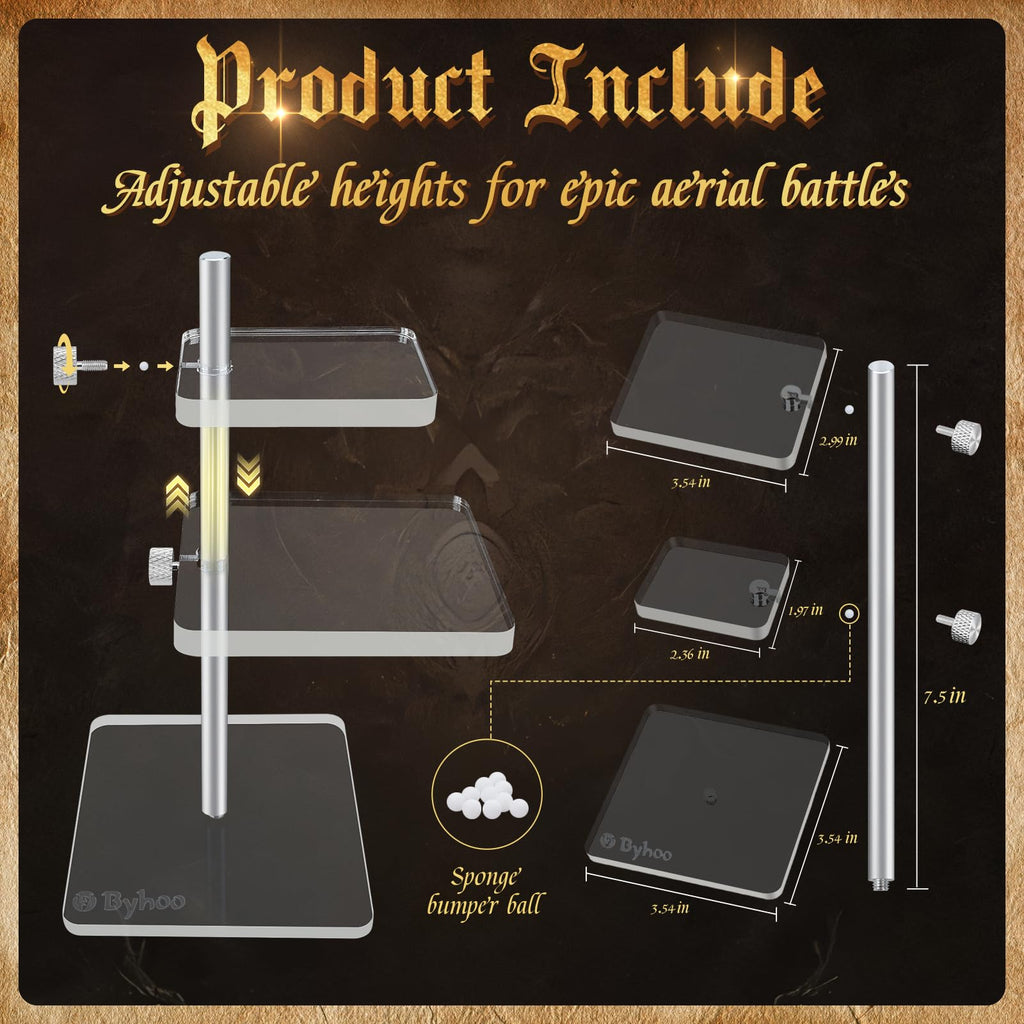 Byhoo DND Flying Miniatures Combat Risers – Adjustable Acrylic Flight Stands for Epic Battles