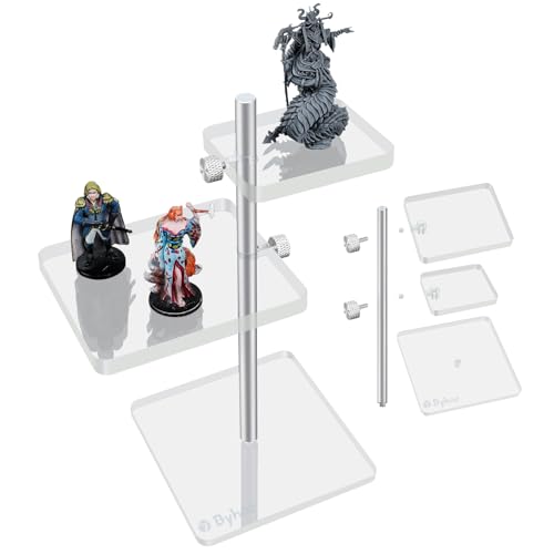 Byhoo DND Flying Miniatures Combat Risers – Adjustable Acrylic Flight Stands for Epic Battles