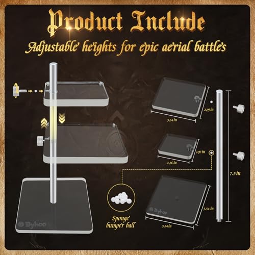 Byhoo DND Flying Miniatures Combat Risers – Adjustable Acrylic Flight Stands for Epic Battles