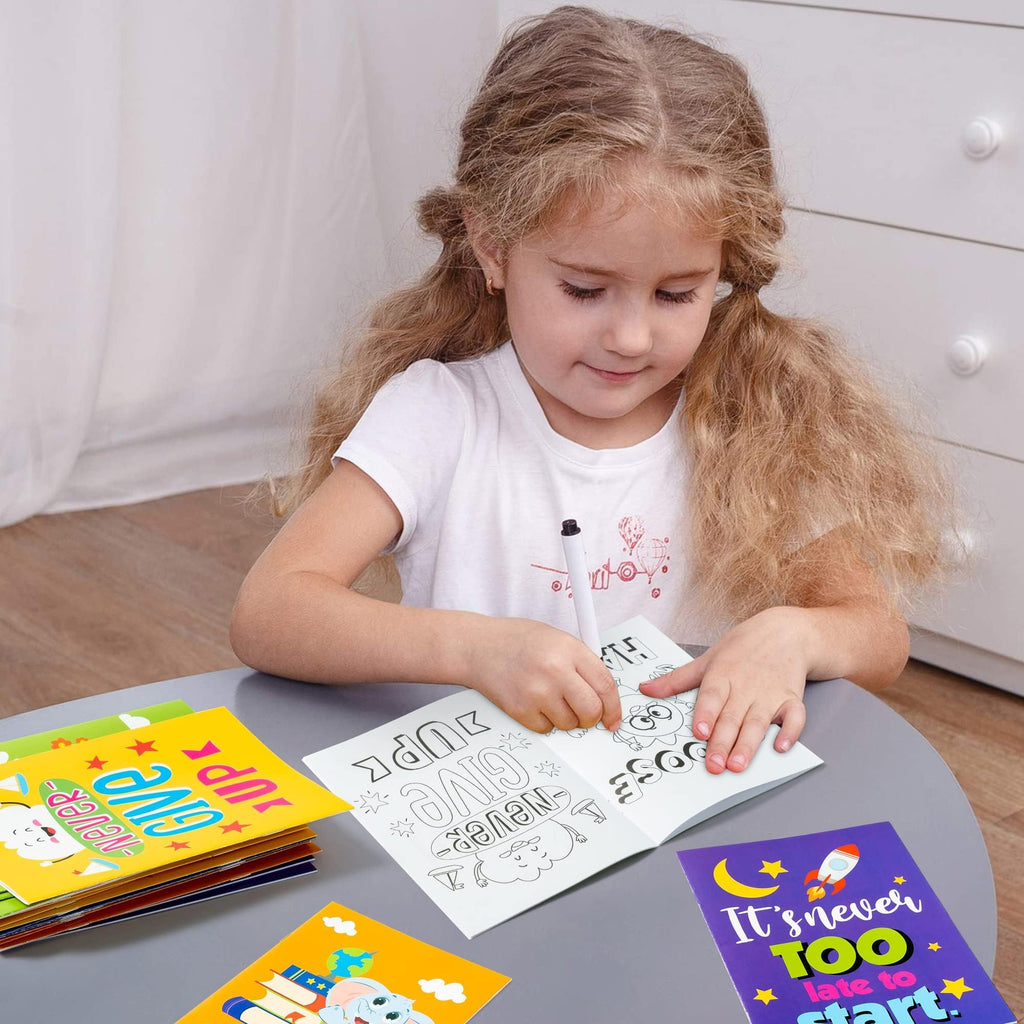 BZaber 24-Pack Positive Affirmations Coloring Books - 8.5x11 Inch Inspirational Coloring Booklets for Kids, Back to School Gifts, Party Favors