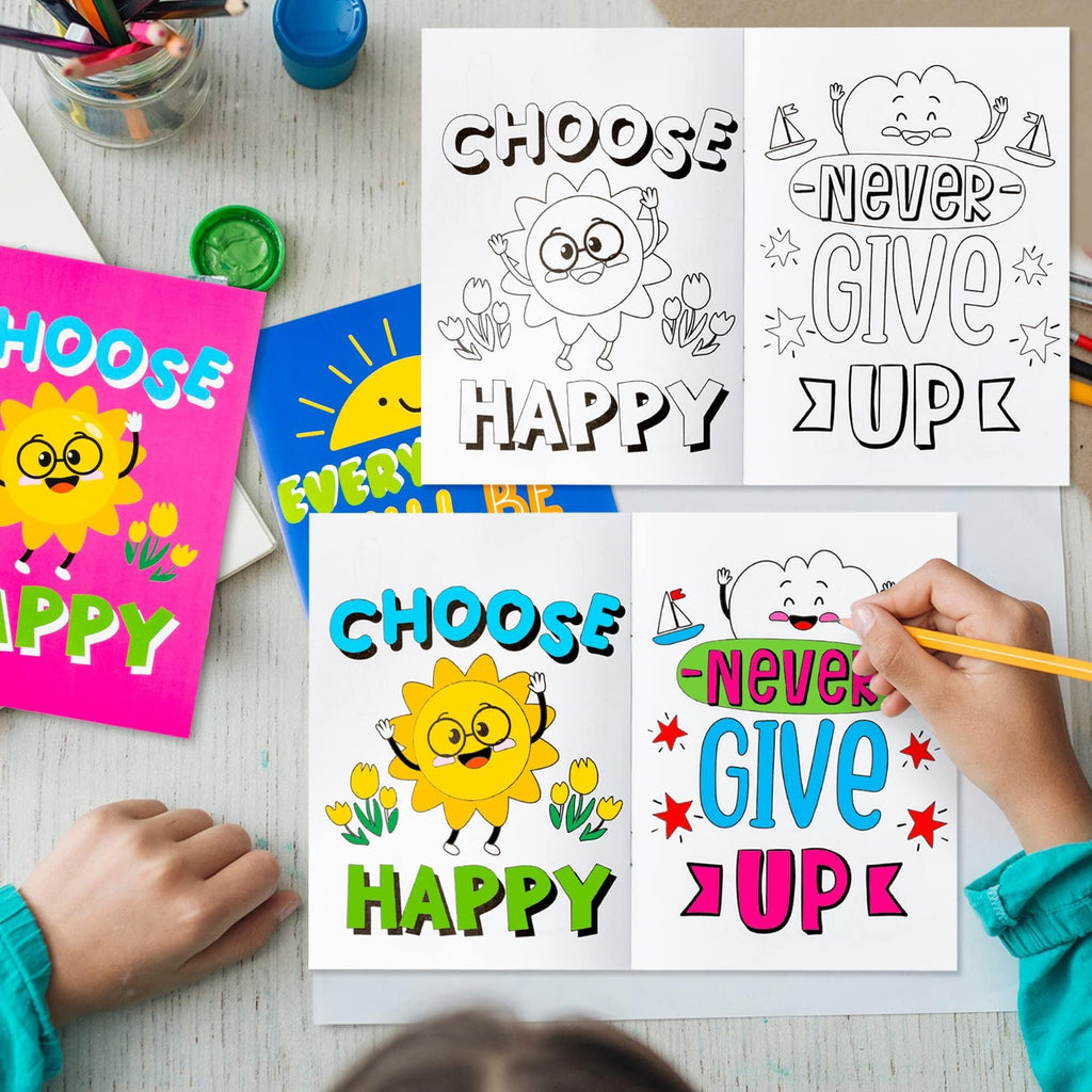 BZaber 24-Pack Positive Affirmations Coloring Books - 8.5x11 Inch Inspirational Coloring Booklets for Kids, Back to School Gifts, Party Favors