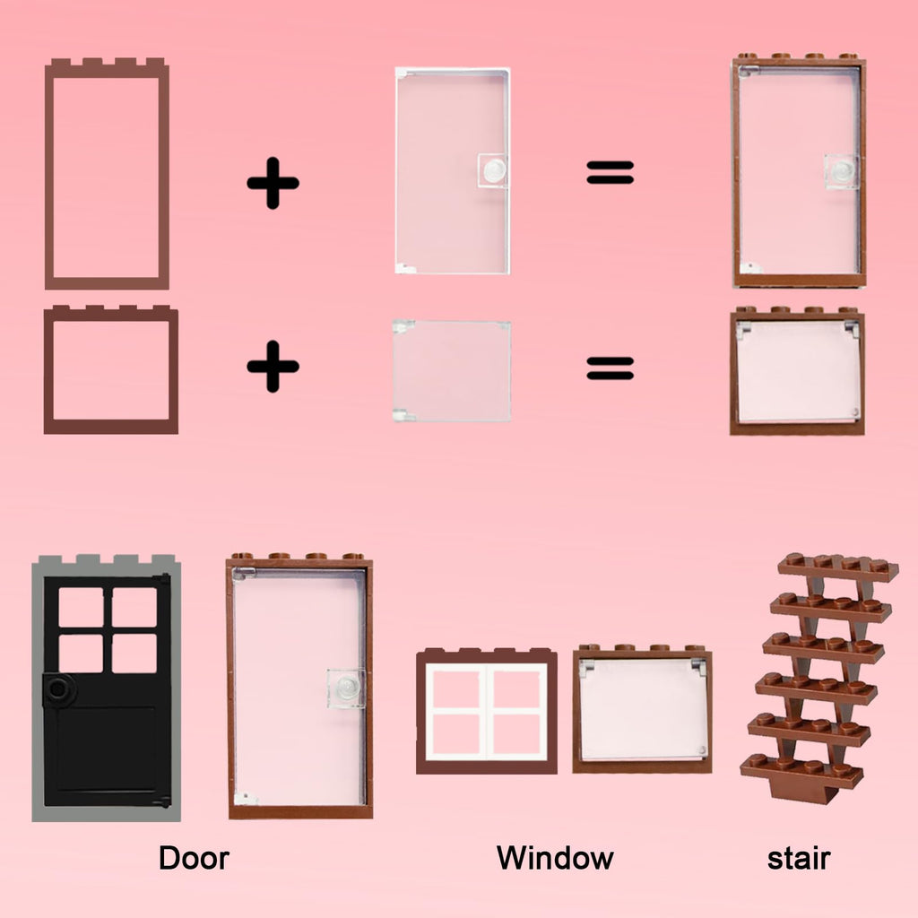 Cabeeskii 50-Piece Windows and Doors Building Block Set - Compatible with Major Brands