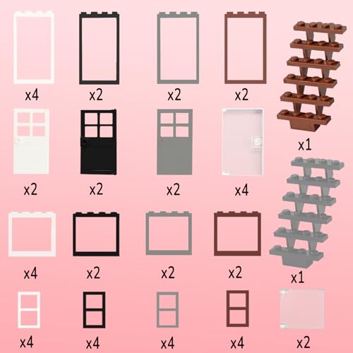 Cabeeskii 50-Piece Windows and Doors Building Block Set - Compatible with Major Brands