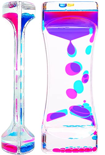 CAILINK Liquid Motion Bubbler 3-Pack – Sensory Toy for Kids and Adults, Glass Hourglass Desk Decor