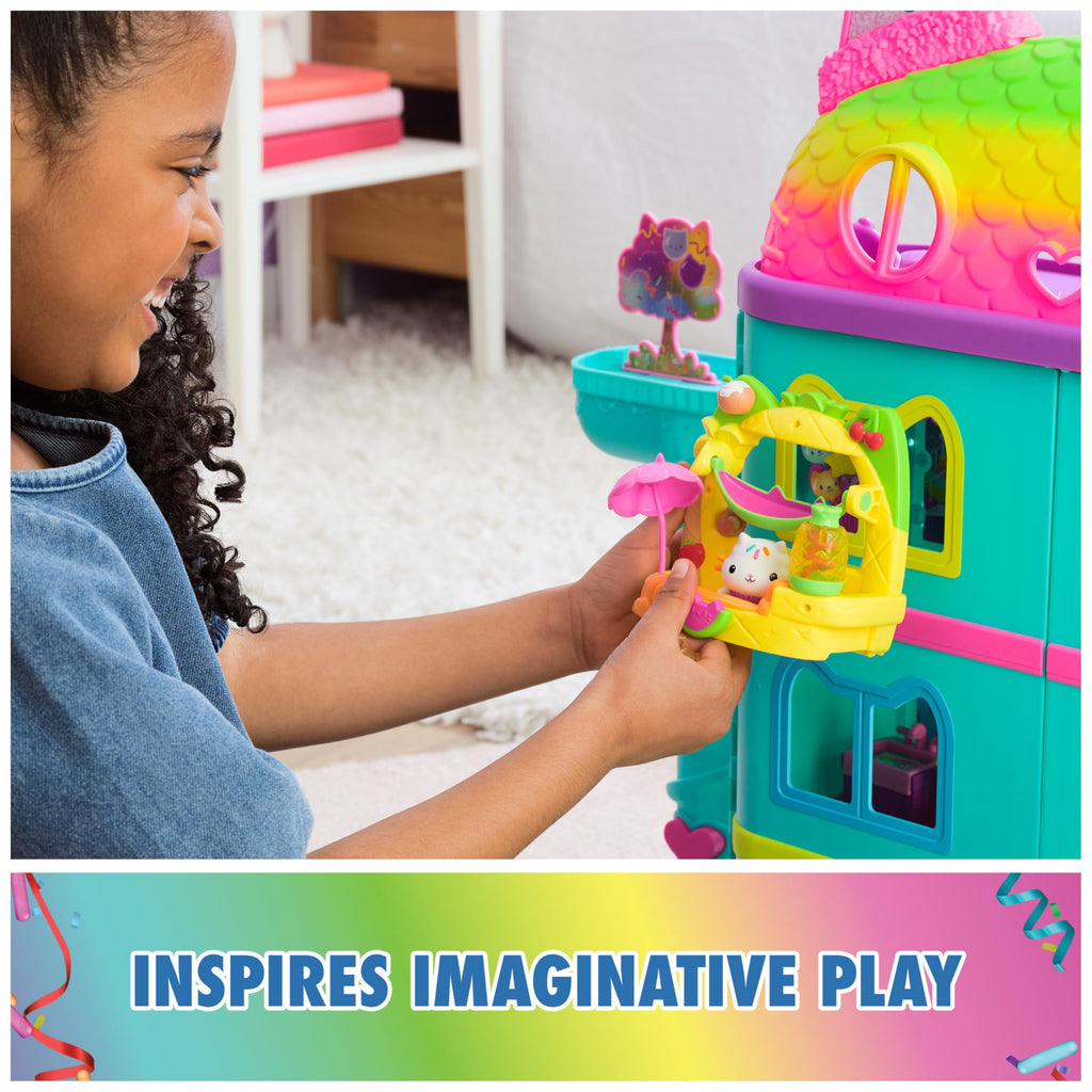 Cakey’s Fruit Smoothie Balcony Playset – 8-Piece Gabby's Dollhouse Toy with Surprise Mason Jar