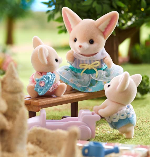 Calico Critters Fennec Fox Twins: Rocco & Tara with Pushcart – Soft Flocked Figures for Ages 3+