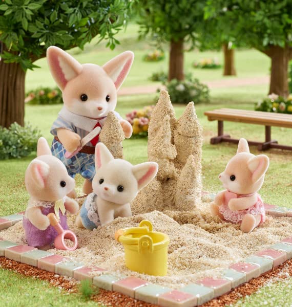 Calico Critters Fennec Fox Twins: Rocco & Tara with Pushcart – Soft Flocked Figures for Ages 3+