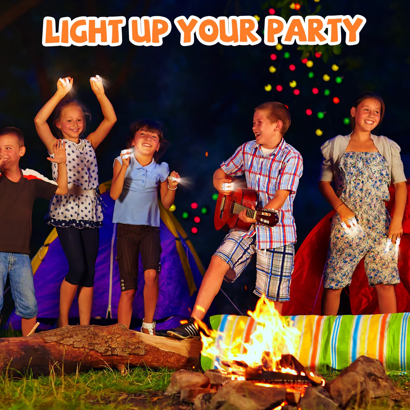 CALIFORNIA CADE 50-Pack White LED Finger Lights: Party Favors & Classroom Prizes