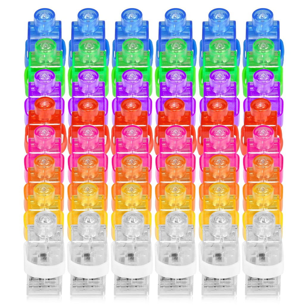 CALIFORNIA CADE ELECTRONIC Finger Lights 50 Pack - 8 Colors LED Finger Flashlights for Parties, Trick or Treat, and Glow Events