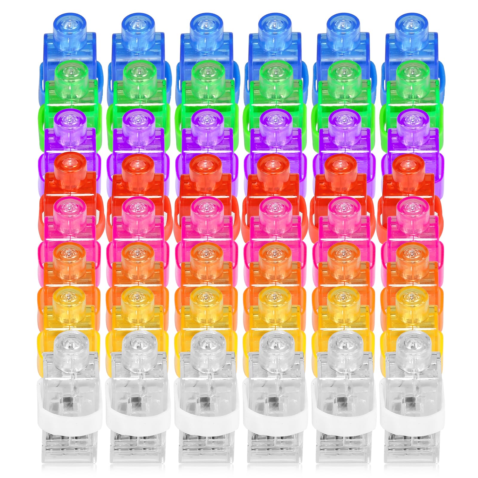 CALIFORNIA CADE ELECTRONIC Finger Lights 50 Pack - 8 Colors LED Finger Flashlights for Parties, Trick or Treat, and Glow Events