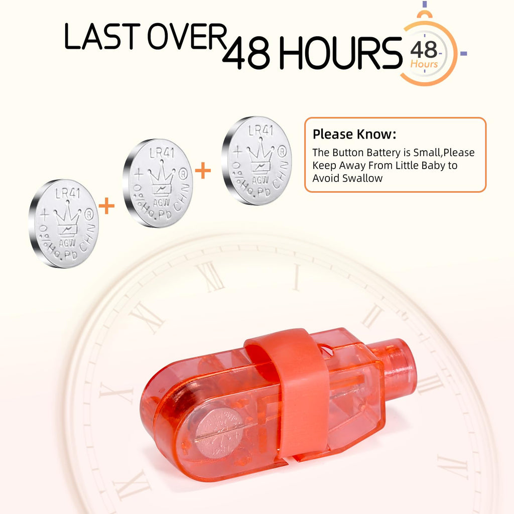 CALIFORNIA CADE ELECTRONIC Finger Lights 50 Pack - 8 Colors LED Finger Flashlights for Parties, Trick or Treat, and Glow Events