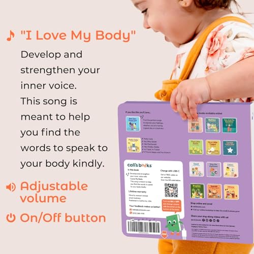 Cali’s Books Nursery Rhyme Sound Book for Toddlers 1-3 – Interactive Musical Book with 6 Songs, USB-C Rechargeable