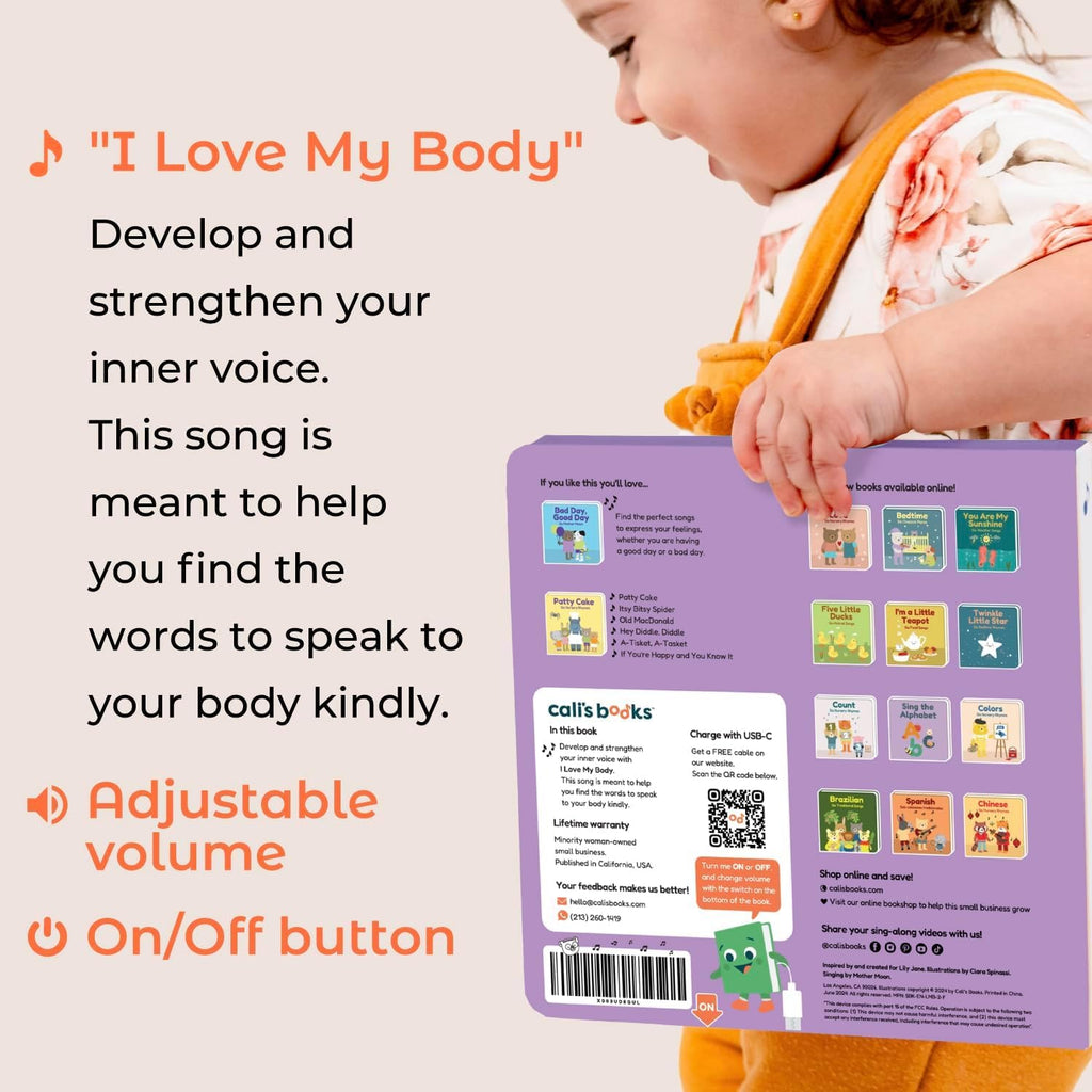Cali’s Books Nursery Rhyme Sound Book for Toddlers 1-3 – Interactive Musical Book with 6 Songs, USB-C Rechargeable