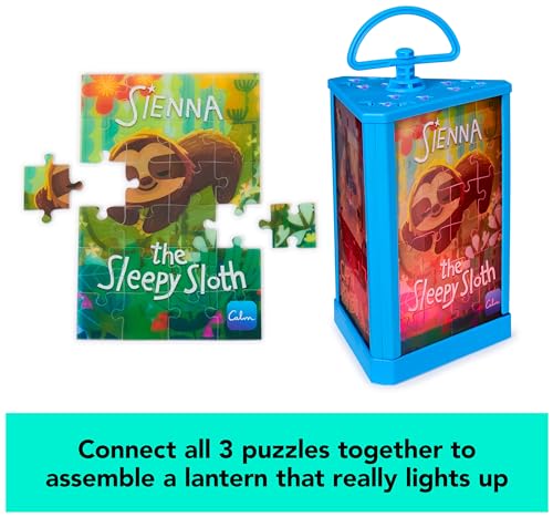 Calm App Glowing Lantern Puzzle: 3x24-Piece Jigsaw with 30-Day Subscription for Relaxation, Ages 5+