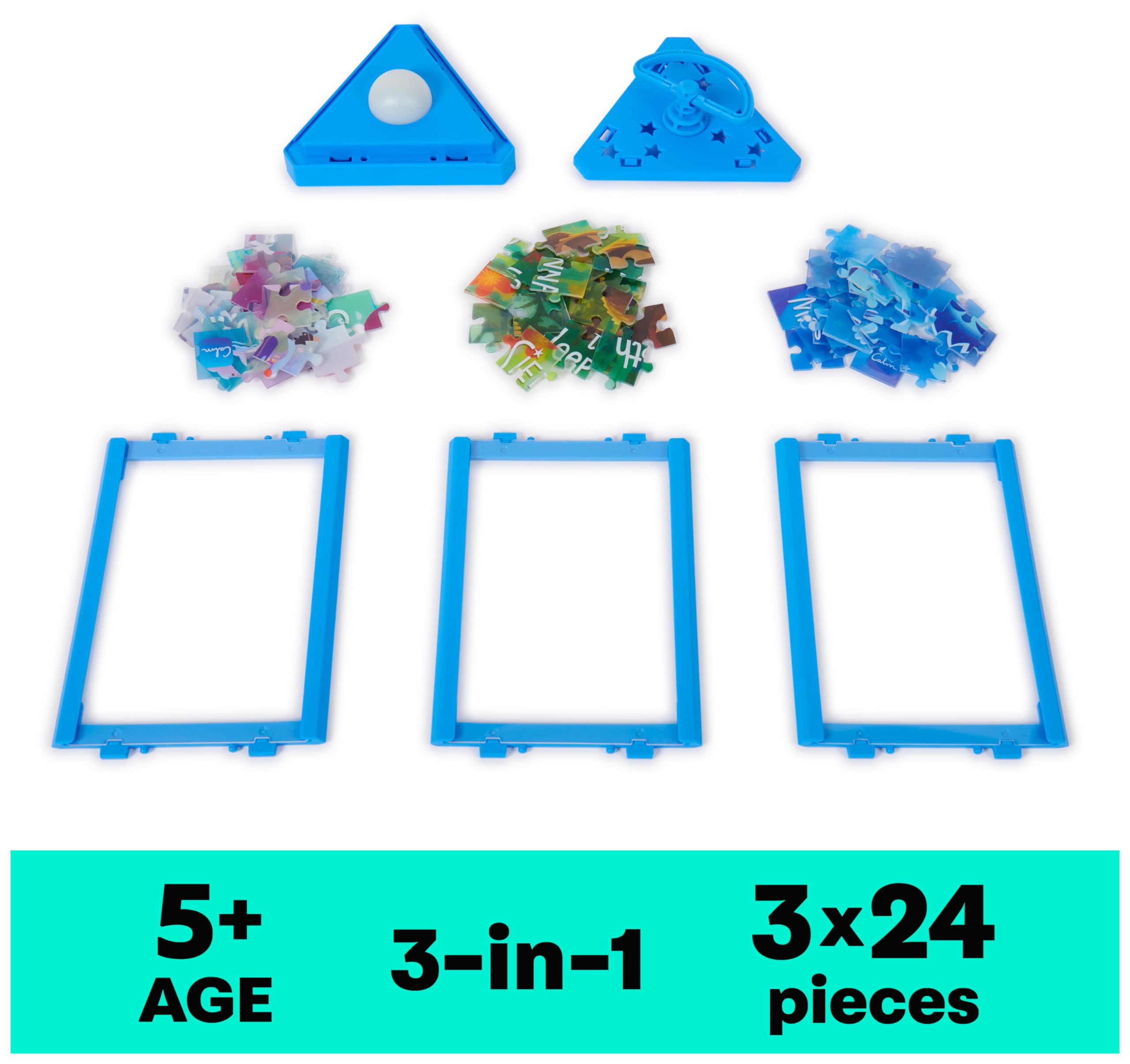 Calm App Glowing Lantern Puzzle: 3x24-Piece Jigsaw with 30-Day Subscription for Relaxation, Ages 5+