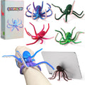 Camo Purple Octopus Fidget Toy with Suction Cups – Bendable Silicone Stress Relief Desk Toy for Kids and Adults