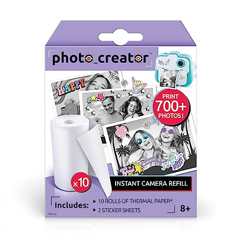 Canal Toys Photo Creator Refill Set – 10 Thermal Paper Rolls + 2 Sticker Sheets for Instant Print Camera
