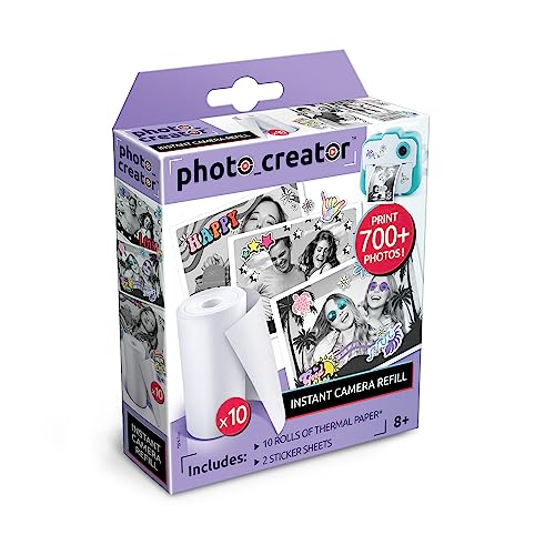 Canal Toys Photo Creator Refill Set – 10 Thermal Paper Rolls + 2 Sticker Sheets for Instant Print Camera