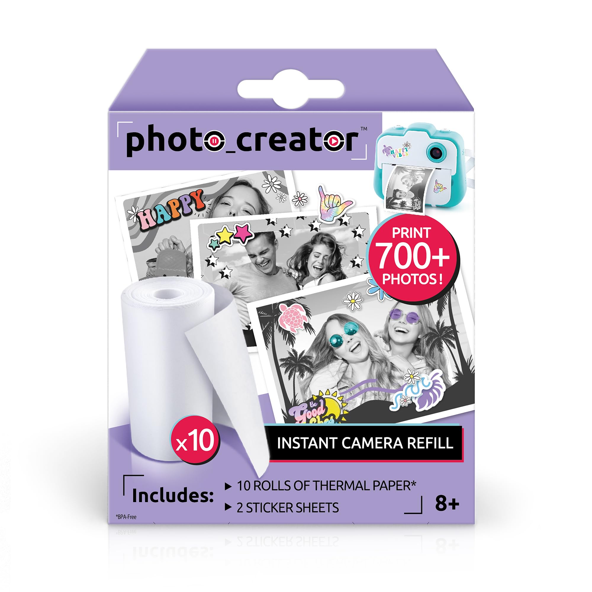 Canal Toys Photo Creator Refill Set – 10 Thermal Paper Rolls + 2 Sticker Sheets for Instant Print Camera