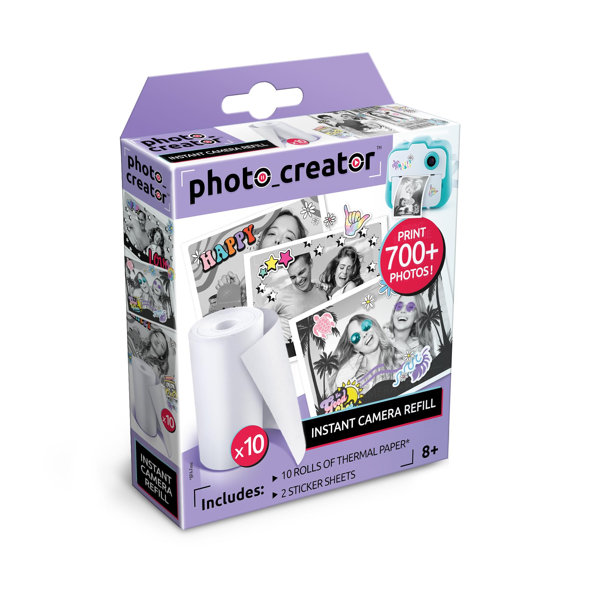 Canal Toys Photo Creator Refill Set – 10 Thermal Paper Rolls + 2 Sticker Sheets for Instant Print Camera