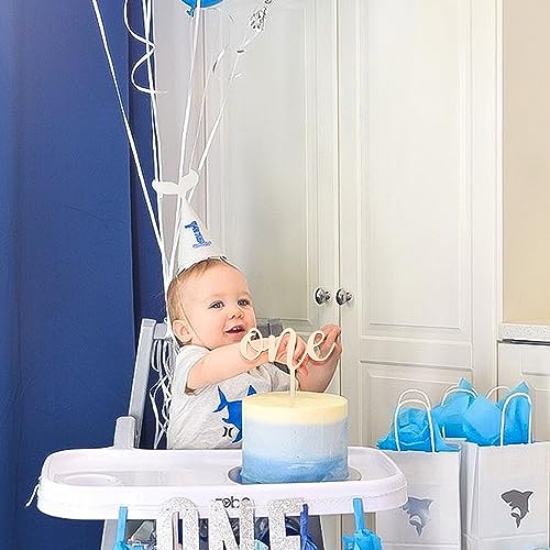 CANTLY Wooden 'One' Cake Topper for First Birthday Party Decorations - Script Design, 4.8 x 6.8 Inches