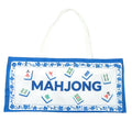Canvas Mahjong Tile Bag – Holds 166 Tiles & 4 Racks, Extra Wide, Zippered, Portable, Blue