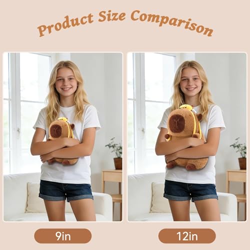 Capibara Plush with Removable Bee Backpack – 9 Inch Kawaii Stuffed Animal Toy