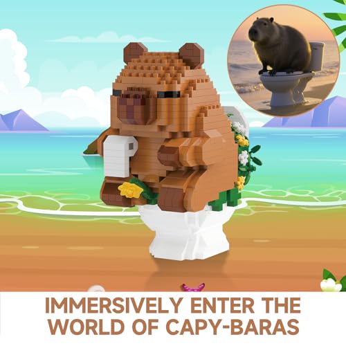 Capybara Mini Building Blocks Set – Humorous Capybara Riding Pig, Fun Assembly Toy for Kids 8+ and Adults