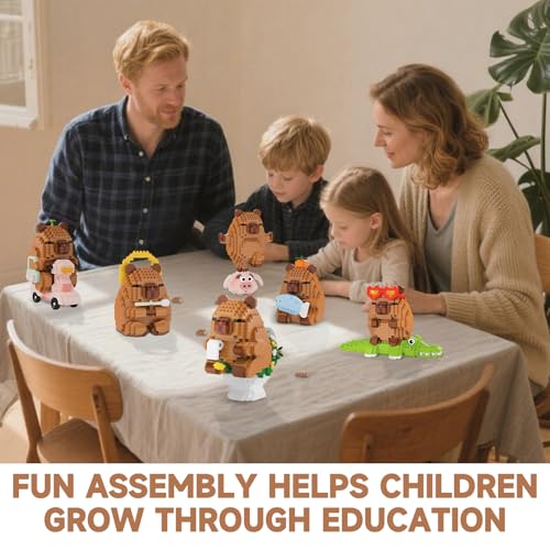 Capybara Mini Building Blocks Set – Humorous Capybara Riding Pig, Fun Assembly Toy for Kids 8+ and Adults