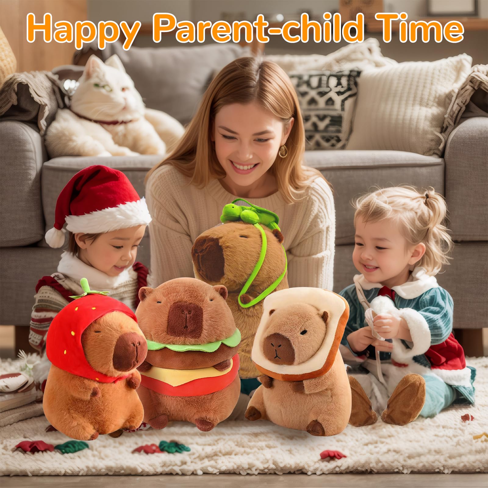 Capybara Plush with Turtle Backpack – Soft Cuddly Stuffed Animal Toy, Cute Birthday Gift for Kids