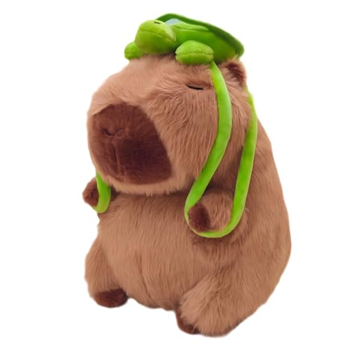 Capybara Plush with Turtle Backpack – Soft Cuddly Stuffed Animal Toy, Cute Birthday Gift for Kids