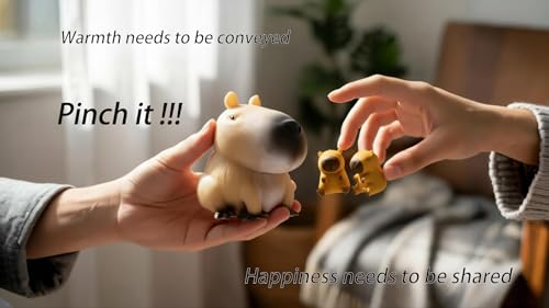 Capybara Squishy Fidget Toys 4 Pack – Large & Mini Family Set for Stress Relief, Sensory Play, and Desk Decor
