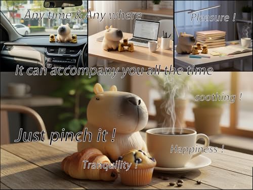 Capybara Squishy Fidget Toys 4 Pack – Large & Mini Family Set for Stress Relief, Sensory Play, and Desk Decor
