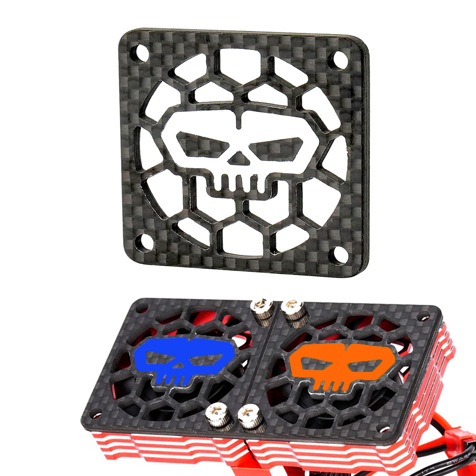 Carbon Fiber RC Fan Cover 35x35mm - MOSHNOLY Lightweight Heatsink Protector for Traxxas Arrma Losi 1/10 1/8