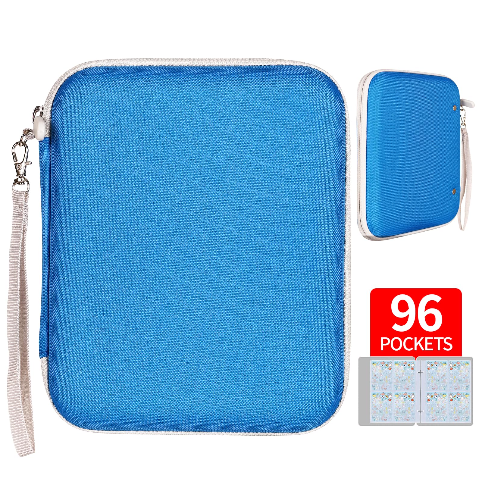 Card Holder for Yoto Cards – 96 Pocket Portable Organizer with Zipper (Blue)