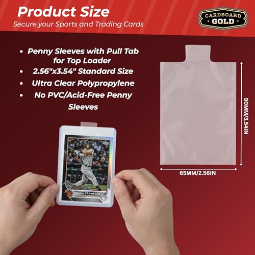 Cardboard Gold 2-Mil Tabbed Sleeves 100-Pack for Card Grading