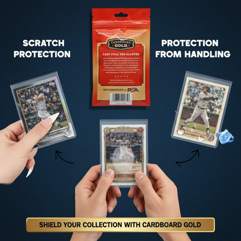Cardboard Gold 2-Mil Tabbed Sleeves 100-Pack for Card Grading