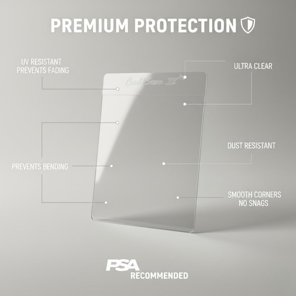 Cardboard Gold Card Saver 2 - Semi-Rigid 3x4 Card Holder, 50-Pack, PSA Approved, Clear Plastic