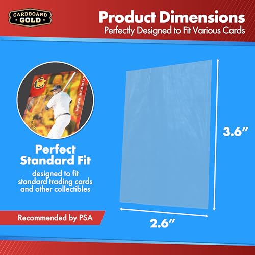 Cardboard Gold Clear Penny Sleeves (400 Count) – Standard Trading Card Protectors, 2-5/8” x 3-5/8”