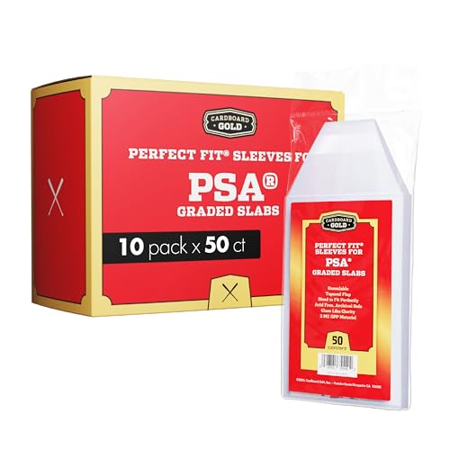 Cardboard Gold PSA Card Sleeves – 50 Clear No-Logo Sleeves for Graded Slabs