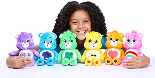 Care Bears Cheer Bear Bean Plush – 9-Inch Soft Rainbow Belly Badge Stuffed Toy for Ages 4+