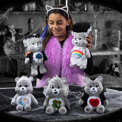 Care Bears Universal Monsters Fun Size Plush - Bedtime Bear as The Mummy (Black & White, 9 Inch)