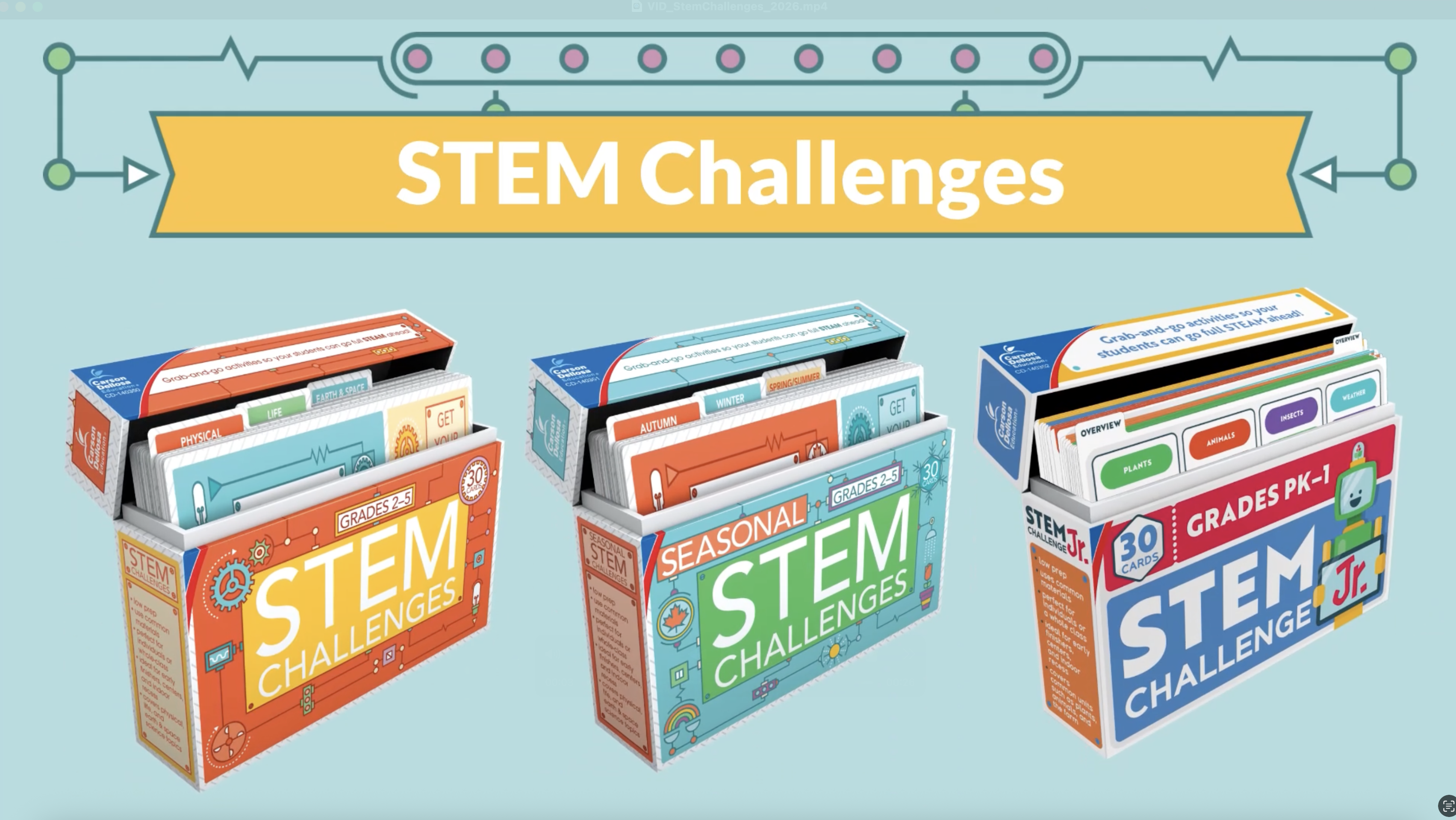 Carson Dellosa STEM Challenges Jr. Learning Cards – 30 Science Activities for Kids Ages 5-7