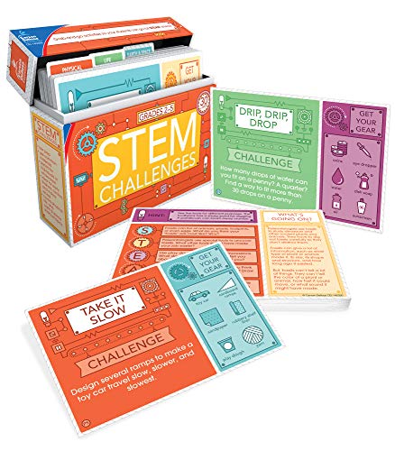 Carson Dellosa STEM Challenges Learning Cards for Kids Ages 7-10: 30 Hands-On Physical, Life, Earth & Space Science Activities